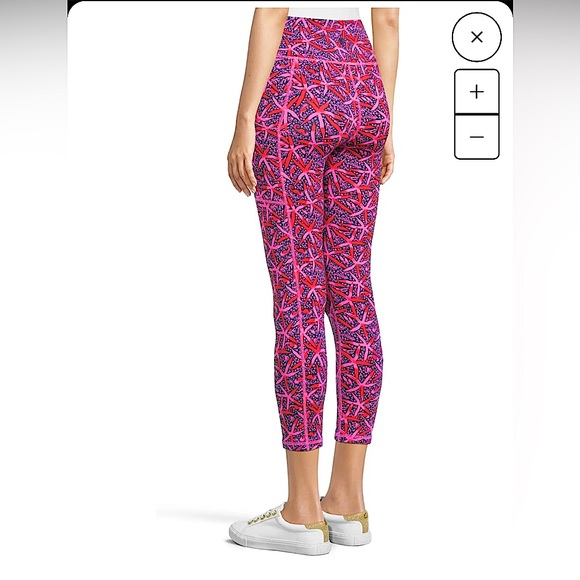 NEW Lilly Pulitzer Weekender High Rise Midi Luxletic Leggings Passion Fruit Pink - Picture 4 of 9